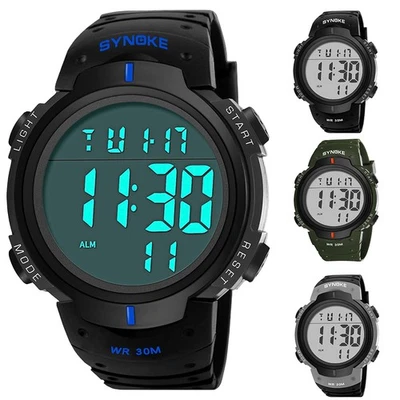 Hombre Relojes Electrónicos Impermeable LED Digital Alarma Reloj Pulsera Deportes Regalo Navidad Foto 1 de 4
