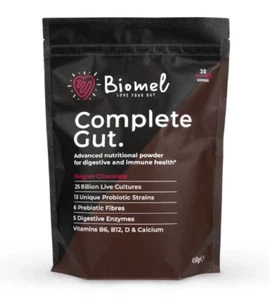 Biomel Complete Gut Belgian Chocolate 450g 30 Servings - Picture 1 of 2