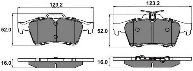 NAP Rear Brake Pad Set for Ford C-Max TDCi 136 2.0 Litre April 2007 to May 2011 - Image 1 of 4