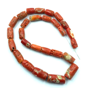 Big Size 100% Natural Italian Coral Beads, Red Coral Rondelle Beads 14" Inch - Picture 1 of 6