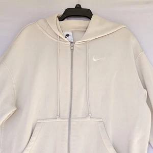 Felpa Nike con cappuccio uomo piccola panna full zip foderata in pile minimal swoosh - Foto 1 di 7