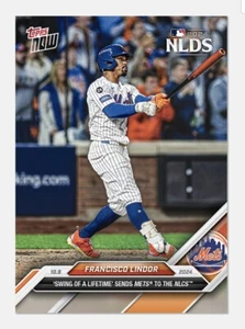 Francisco Lindor* - 2024 MLB Topps NOW® - Sends New York Mets to NLCS Card #816* - Picture 1 of 2