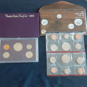 1985 U.S Mint Proof Set AND 1985 Uncirculated U.S Mint Coin set! NICE PAIR!!! - Picture 1 of 1