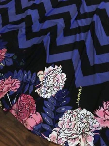 XS LuLaRoe MAXI TAUCHROCK blau lila Chevron Blumen EINHORN! Neu mit Etikett X-Small - Bild 1 von 5