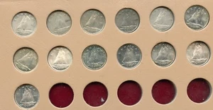 CANADA COMPLETE DATE SET OF QUEEN ELIZABETH II 10 CTS 53-64 XF/BU - Picture 1 of 2