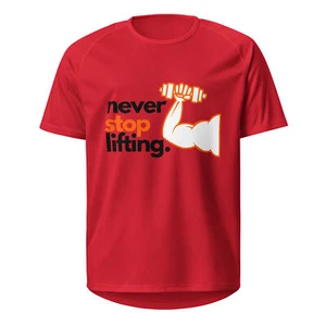 Camiseta deportiva unisex Never Stop Lifting | Ropa de gimnasio motivacional - Imagen 1 de 7