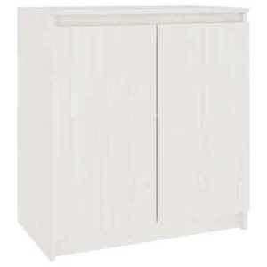 Pine Wood Side Cabinet Kitchen Buffet Storage Cupboard Sideboard Rack White - Picture 1 of 9