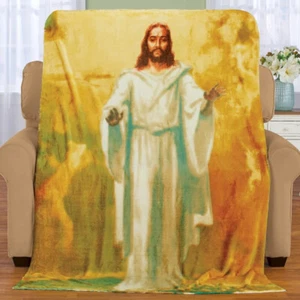 Jesus Christ Soft Fleece Throw Blanket Spiritual Religious Christian Gift 50x70" - Picture 1 of 4