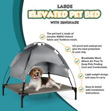 Elevated Waterproof Dog Bed Pet Cat Mesh Camping Cot Canopy Indoor Outdoor Shed
