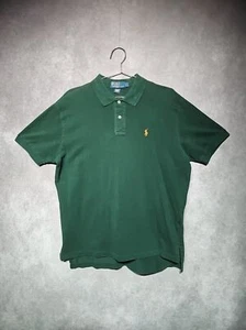 Ralph Lauren Polo Shirt Mens Large Green Orange Pony Logo Short Sleeve Cotton - Picture 1 of 7