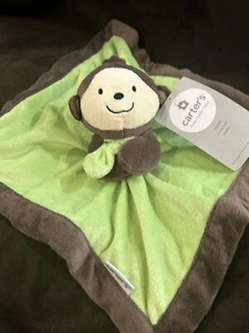 ¡Nuevo con etiquetas! Manta de seguridad Carter’s Baby Lovey verde felpa mono terciopelo - Imagen 1 de 6