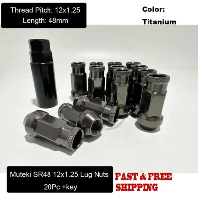 Tuerca de carreras 20+ llaves titanio 12x1,25 JDM SR48 para Subaru BRZ Impreza WRX STI Foto 1 de 4