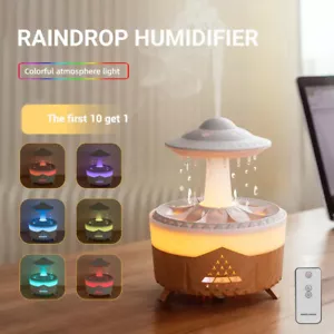 UFO Water Drop Humidifier Rain Cloud Air Humidifier Essential Oil Aroma Diffuser - Picture 1 of 18