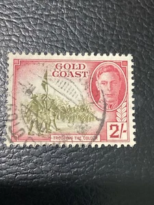 Gold Coast 1948 KGVI 2/- olive & red Used 2 - Picture 1 of 2