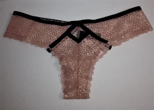 Victoria's Secret VERY SEXY THONG PANTY S NEW Honeycomb Fishnet DIAMOND CUTOUT - Picture 1 of 2