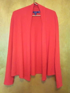 LANDS' END Women's 100% CASHMERE Open Cardigan Sweater size Small S 6-8 Orange - Picture 1 of 6