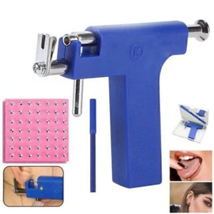 Ohrlochpistole Piercing Gun Stechen Ohrloch Pistole 98 Ohrstecker Ohrring Set - Bild 1 von 10