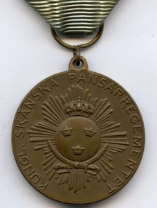 Suecia Segunda Guerra Mundial Real Regimiento Blindado ¡Medalla de Premio 31 mm!!! - Imagen 1 de 5