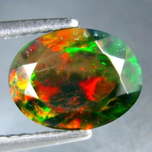 1.36 CTS AWE-INSPIRING FIRE FLASHING NATURAL WELO SOLID BLACK FIRE OPAL - Picture 1 of 3