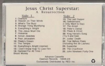 jesus christ superstar cassette promo a resurrection  - Image 1 of 2