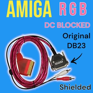 AMIGA RGB Scart Kabel 2,5M, Original DB23 Stecker, Hohe Qualität, Commodore - Afbeelding 1 van 7