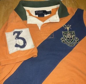 Polo Ralph Lauren Ajuste Personalizado Ciervo Cresta Naranja/Azul Colorblock Talla S Expedition - Imagen 1 de 6