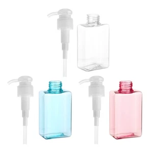 3pcs Refillable Bottle Pump Dispenser Bottle Square Pump Bottles - Picture 1 of 12