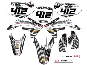 2007-2023 CRF 150 R MERICA Grey Senge Graphics Kit Compatible with Honda - Foto 1 di 10