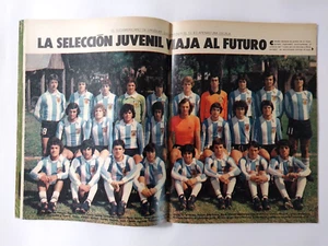 1979 Diego Maradona Argentina U-20 Football Team El Grafico Magazine with Poster - Picture 1 of 12