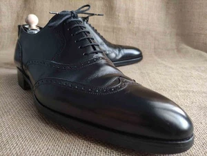 J.M. WESTON 528 Men’s Black Leather Wingtip Oxford Shoes Size UK 7 E || US 8 - Picture 1 of 11