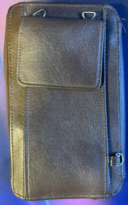 Cartera de Viaje de Cuero Marrón de Colección Portatarjetas de Pasaporte Identificación Organizador Hecho en China Foto 1 de 4