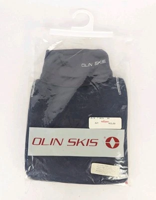 Esquí Olin vintage nuevo en stock para hombre S azul cuello alto manga larga 100 % algodón hecho en EE. UU. Foto 1 de 4