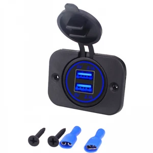 Chargeur Voiture Universel Moto RV Yacht Double USB 4.2A Modifié 12-24V LED - Photo 1 sur 10