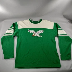 Vtg Starter Philadelphia Eagles NFL Green White Crewneck Sweatshirt Mens Size 44 - Picture 1 of 10