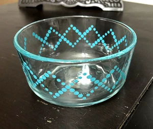 Pyrex 1 qt retrò turchese a pois diamante ciotola di miscelazione bellissima ottime condizioni vintage - Foto 1 di 3