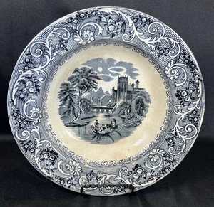 Antique Rare 1860’s JFW Wileman RHINE 9 1/8” Rimmed Soup Bowl Staffordshire - Picture 1 of 24
