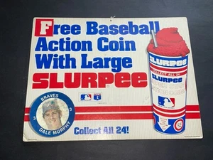1984 * 7-11 Dale Murphy Action Coin Slurpee 7-Eleven 2 lati insegna esposizione negozio - Foto 1 di 6