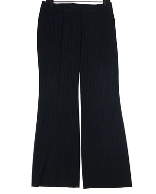 Pantalones de vestir para mujer Tahari Petite Arthur Levine 4P azul marino a rayas plisadas Foto 1 de 4