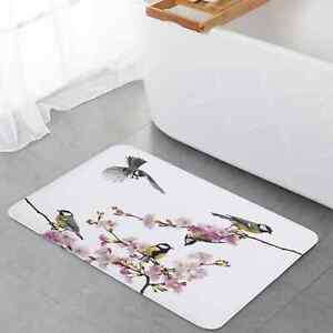 Spring Bird Flower Oriole Peach Blossom Entrance Doormat Kitchen Mat Carpet Livi
