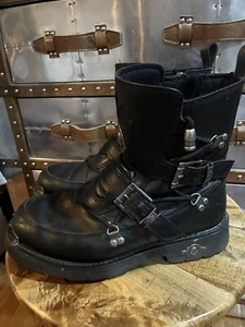 Harley Davidson D94167 Shift Engineer Zip Black Motorcycle Boots US 11 - Picture 1 of 12