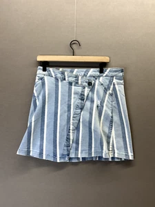 KUT minigonna donna blu denim spilla righe bottoni taglia 10 - Foto 1 di 10
