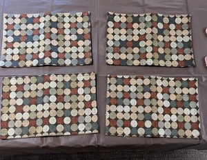 Set Of 4 Table Placemats circles 13 X 19 Inch - Picture 1 of 4