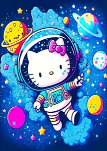 Hello Kitty 5D Diamond Painting Kit - DIY Art for Adults & Kids - Full Round Dri - Picture 1 of 4