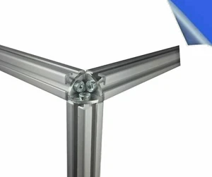 4x Eckwinkel & Abdeckkappe & Verschraubung für 20x20 Aluprofil Nut 5 Aluminium - Bild 1 von 3