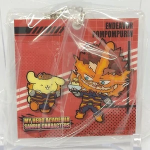 Portachiavi acrilico personaggio Endeavor Pompompurin My Hero Academia Sanrio 2022 - Foto 1 di 11