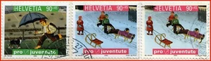 Schweiz gebrauchte Halbpostmarken Pro Juventute 2000 #B654,B655 (3 Marken) (77 - Bild 1 von 1