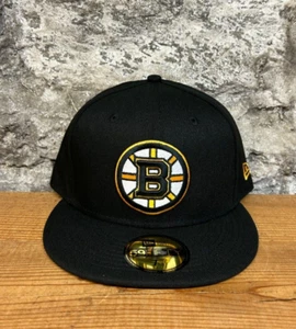 NEW ERA 59FIFTY NHL BOSTON BRUINS FITTED CAP BLACK AUTHENTIC NEW - Picture 1 of 5