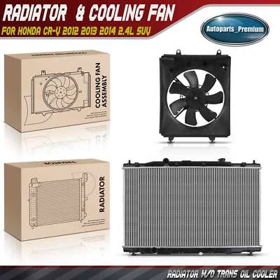 Radiator & Cooling Fan Assembly Kit for Honda CR-V 2012 2013 2014 L4 2.4L SUV - Image 1 of 4