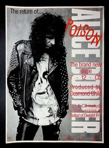 1989 Alice Cooper Poison New Single Release Photo Vintage Print Ad - Picture 1 of 1