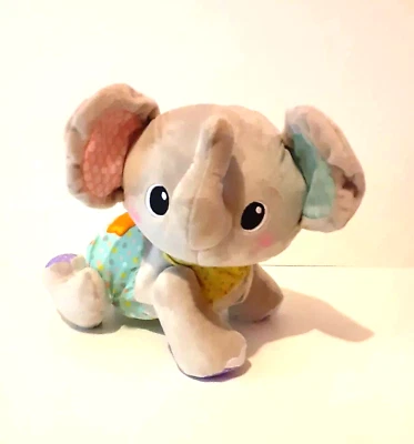 VTech Explore and Crawl Elephant Plush Baby & Toddler Toy 14" Gray with Flaw - Image 1 of 4